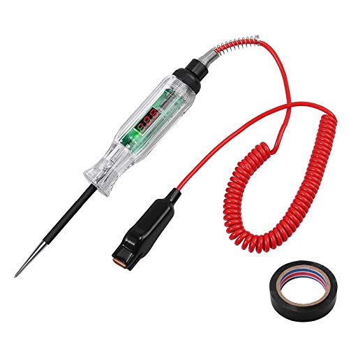 Camway Automotive Circuit Tester, Digital Led Circuit Tester Heavy Duty 2.6-32V Car Truck Low Voltage & Light Tester With Stainless Probe, 98 Inch Extended Spring Wire Circuits Voltage Tester #TOP9