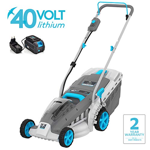 Swift 40 V EB137CD2 Cordless Digital Wide Lawn Mower Cutting Width 37 cm with Battery and Charger