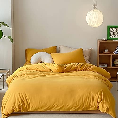 CLOTHKNOW Mustard Comforter Set California King Yellow Turmeric Bedding Comforter Sets Cal King Dark Yellow Bed Comforter Yellow Comforter King Mustard Comforter 3Pcs Turmeric Comforter Sets Cal King