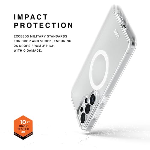 Image of Urban Armor Gear UAG for Galaxy S26 Ultra 5G Case, Scout Clear - Compatible with Magnetic Charging Transparent Rugged Military Drop Tested Protective Cover - Ice /White