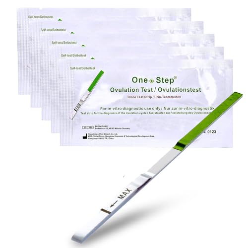 One+Step 30 x Pruebas de Ovulación con Sensibilidad óptima 20 miu/ml I Prueba de Fertilidad para Mujeres I Tiras reactivas de Orina para indicar el Embarazo I Ovulation Test