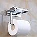 TURS Paper Towel Holder Bathroom Toilet Paper Tissue Holder with Mobile Phone Storage Shelf,Chrome Finish