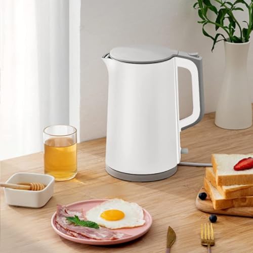 Tetera eléctrica de vidrio 1.7L 1500W blanca miniatura 4