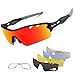 BangLong Polarized Sports Sunglasses Cycling Sun Glasses for Men Women with 5 Interchangeable Lenes for Running Baseball Golf