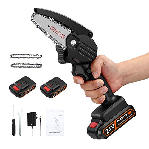 Mini Chainsaw, APROTII 4Inch 24V Cordless Electric Portable Chain Saw