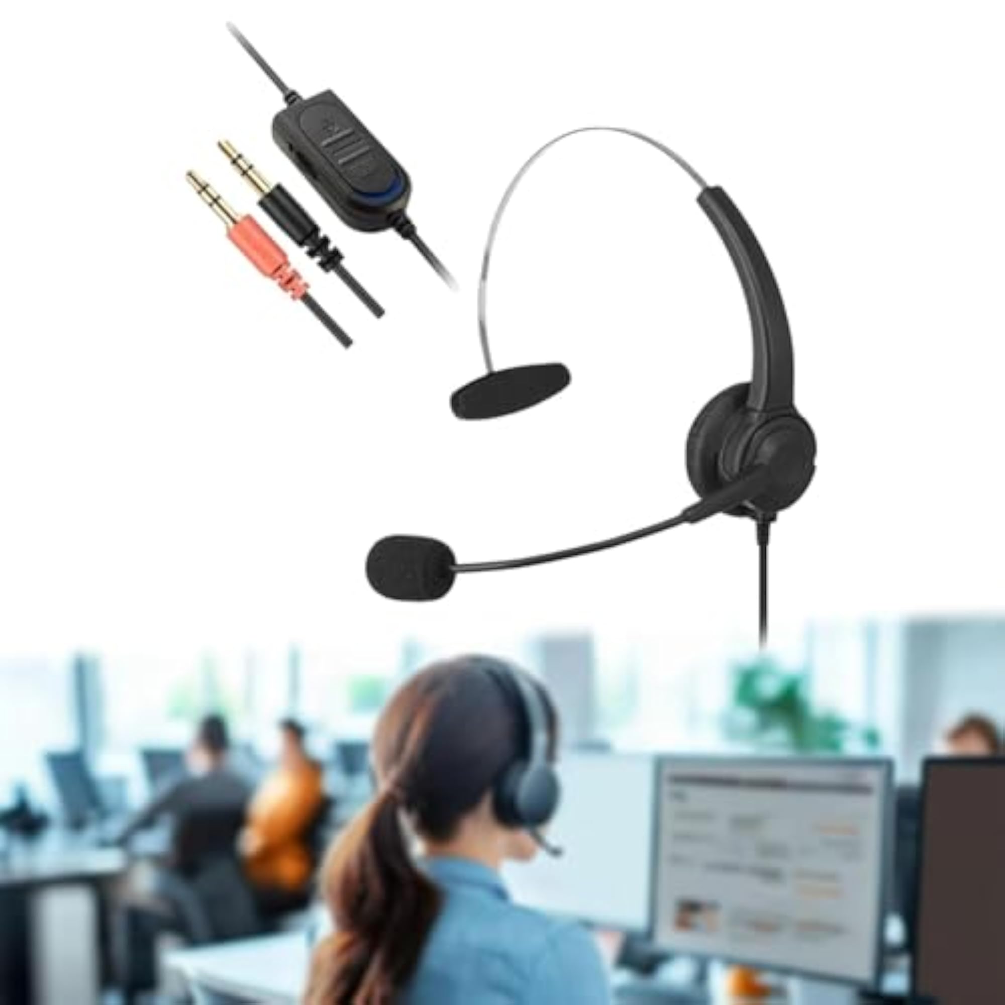 Corded Telephone Headset for Office Desk Phone