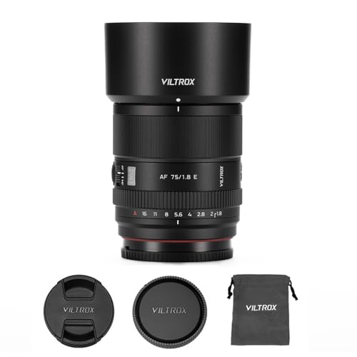 VILTROX AF 75mm F1.8 EVO E �����Y APS-C�T�C�Y �I�[�g�t�H�[�J�X ����a �P�œ_�J���������Y �|�[�g���[�g�B�e�p E�}�E���g�J�����Ή�