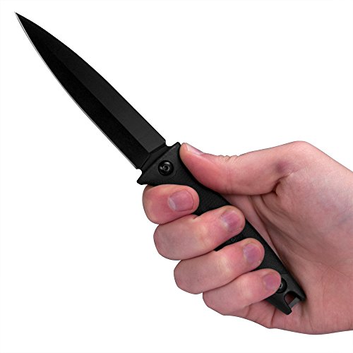 Kershaw Secret Agent (4007); Concealable Boot Knife With Strong Single Edge 4.4 Inch 8Cr13Mov Steel Blade; Arrives With Dual Carry Molded Sheath And Stealthy Non-Reflective Black Oxide Finish, 3 Oz #TOP7