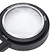 Handheld Magnifying Glass with Light and Storage Bag Rubber Reading Magnifier Illuminated Magnifier for Seniors Reading Inspection Jewelry Exploring