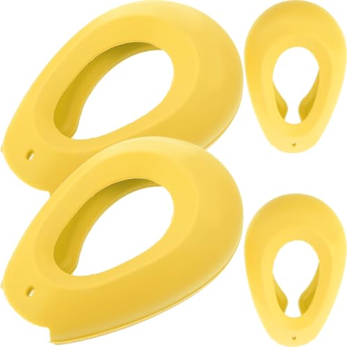 Lurrose Lot de 2 paires de cache-oreilles en silicone pour des cheveux, cache-oreilles pour coloration des cheveux, cache-oreilles étanches pour salon, spa, jaune
