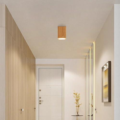Lámpara de techo de madera compacta de 4000K para iluminar techos bajos y entradas oscuras 2