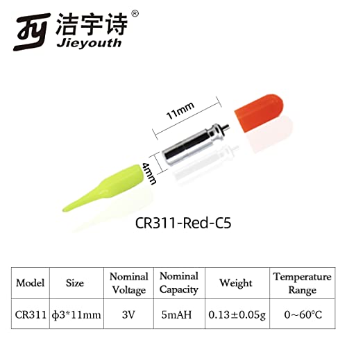 Jieyouth 5pcs LED Fishing Glow Stick for Fishing Float, Fishing Bobber, Rod Tip (Red)