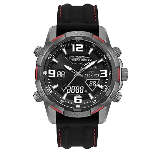 Relógio Technos Masculino com Pulseira de Silicone Preta