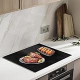 78x52CM Große Silikon Induktionskochfeld Schutzmatte Induction Cooker Silikonmatte (Magnetisch) Induktion Schutzmatte Induktion Herdschutz Matte Schwarz Wärmeisolierte Pad für Induktionsherd