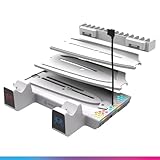 Oniverse PS5/PS5 スリムスタンド - 3速ファン冷却ステーション デュアル充電器 PS5コントローラー デュアルセンス対応 ヘッドホン充電スタンド アクセサリー収納 14ゲーム - Nexus 5