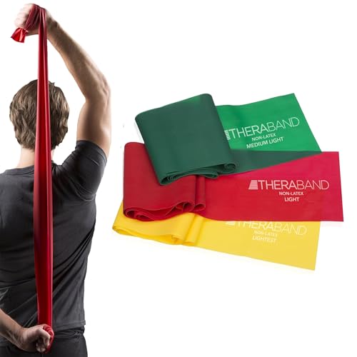 TheraBand Resistance Bands Set, Non-Latex Elastic Band for Upper/...
