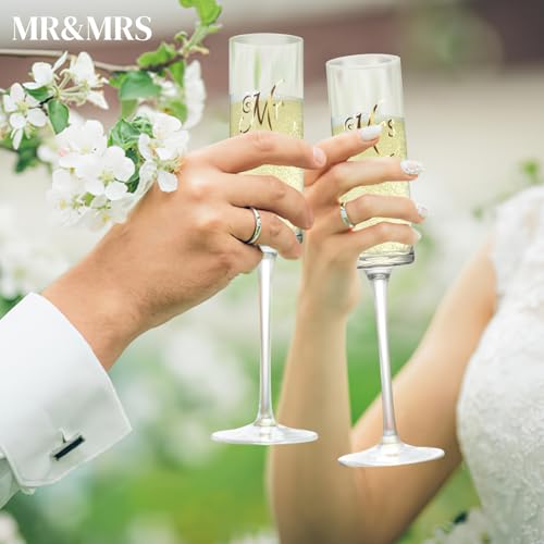 Copas de champán Mr & Mrs de 210 ml para parejas y bodas 7