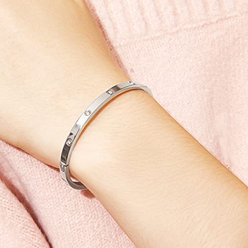 Lendplex Silver Gold Bracelet For Women,Love Friendship Bracelets Bangle With Cubic Zirconia Stones 18K Gold Plated Love Bracelet Jewelry Gifts For Women Teen Girls #TOP5