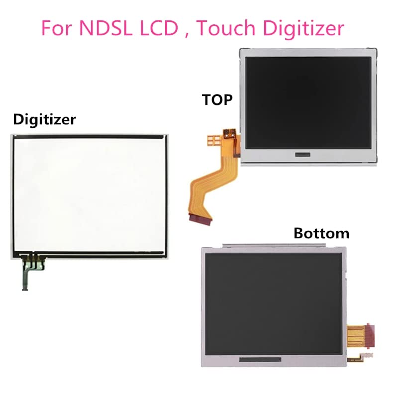 Image of for Replacement NDSL Top Upper /Lower Bottom LCD Display Screen with Touch Digitizer Glass for Nintendo DS Lite DSL NDSL Game Console (Bottom LCD)