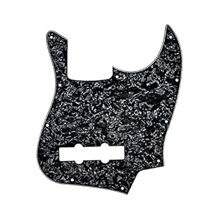 CIVVOPSSW 1 pli 10 Trous Guitare Pick Guard Plaque décorative Fleur Impression Noir Pickguard Couverture pièces de… - Les Beatles, Paul McCartney, John Lennon, RIngo Starr, George Harrison CIVVOPSSW 1 pli 10 Trous Guitare Pick Guard Plaque décorative Fleur Impression Noir Pickguard Couverture pièces de… – Image 2