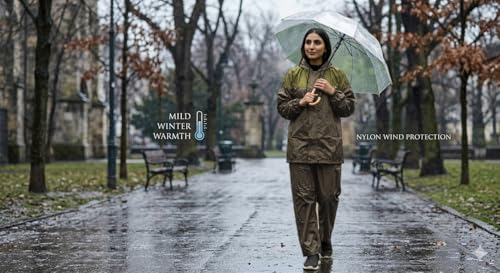 Image of Ranger Unisex 1 Set Rain Suit with Hooded Jacket & Trouser | TPU Coated Bike Riding Wear with Seam Sealed Protection