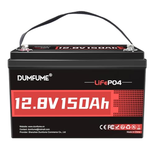 DUMFUME 12V 150Ah LiFePO4 Lithium Battery-1920Wh Built-in 100A BMS Deep Cycle Battery for Solar...