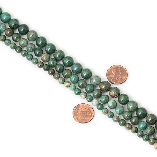 Qiwan 45PCS 8mm Natural African Jade Round Loose Stone Beads for Bracelet Necklace Earrings Jewelry Making Crafts Design Healing 1 Strand 15"