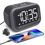 Venchin Super Loud Alarm Clock: 115dB Digital Clocks for Bedside Heavy Sleepers Adjustable Brightness/Volume USB Port 2 Alarm Snooze 12H/24H DST LED Desk Clock (Incl. Adapter)