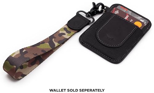 Image of POCKT Keychain Wristlet for Women and Men, Cute Wrist Lanyard for Keys, Short Key Chain Strap for Car Keys, Wallet, ID Badge & Phone | Camo