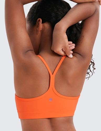 Image of CRZ YOGA Girls Butterluxe Y Back Sports Bra | Light Support, Removable Pads, Yoga, Athletic, Extremely Soft, Scoop Neck, Spaghetti Straps, for Teen