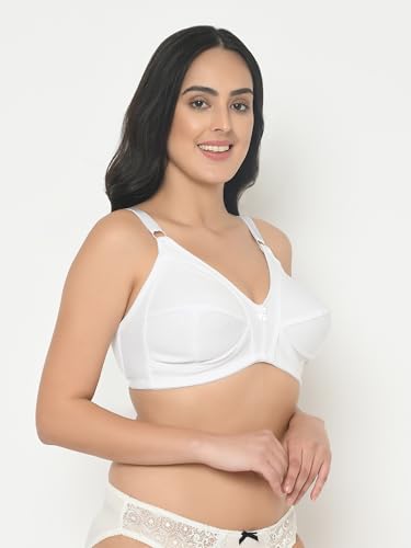 Image of Da Intimo Women's Cotton Non-Padded Non-Wired Full Coverage Bra | Comfortable Adjustable Strap Everyday Bra for Women & Girls -Set of 3 Combo, CL3-D177