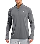 Pudolla Men's Long Sleeve Sun Shirts 1/4 Zip UV SPF UPF 50+ Rash Guard Fishing Running Hiking Out...