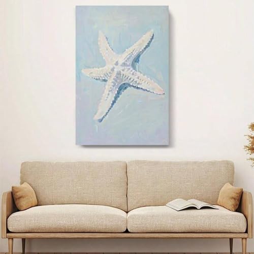 Peinture sur toile vie marine décoration murale prête à suspendre 21x30 - 6