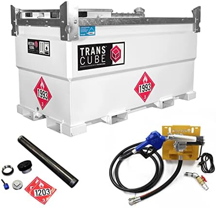 Western Global Fuel Transfer Tank 20TCG: TransCube Transportable, Double Walled 552 US Gallon Gasoline Storage Tank with 115V, 12gpm Pump Kit, Level Gauge and Emergency Vent Kit