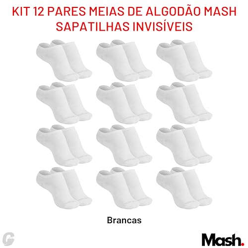 12 Pares Meias Mash Meia Invisível Meia Esportiva Meia Cano Curto Meia Sapatilha Meia Algodão, 12 Br