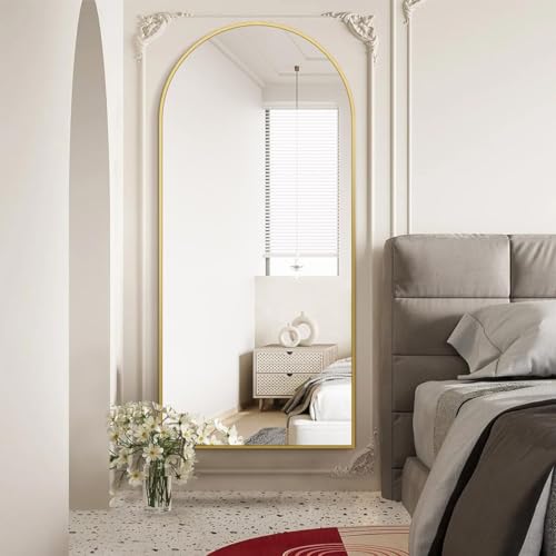 Image of Koonmi 77x38 Arched Full Length Mirror, Floor Mirror with Stand
