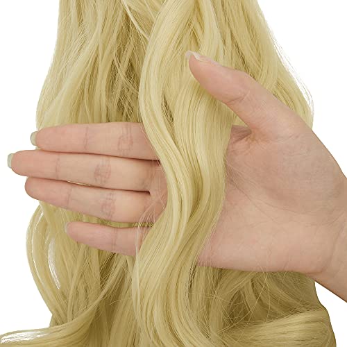 Extensão de rabo de cavalo de 60,96 cm, clipe de rabo de cavalo encaracolado, extensão de cabelo sin