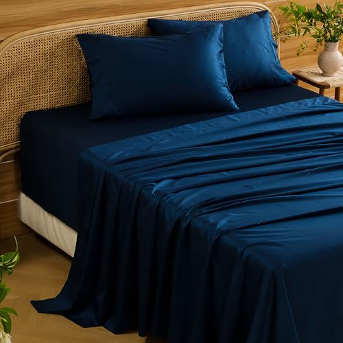 Image of Bedlifes 1000TC Egyptian Cotton King Sheets, 4Pcs 18-24 inch Extra Deep Pocket | Cooling & Breathable, Ultra Soft, Hotel Comfort, Sateen Weave, OEKO-TEX Certified, Easy-Care Machine Washable