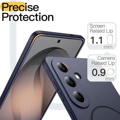 Image of JETech Slim Cover Case for Samsung Galaxy S26 Plus, Compatible with MagSafe, Anti-Slip Grip & Full Camera Lens Protection, Soft TPU Protective Phone Cover, Shockproof (Deep Blue)