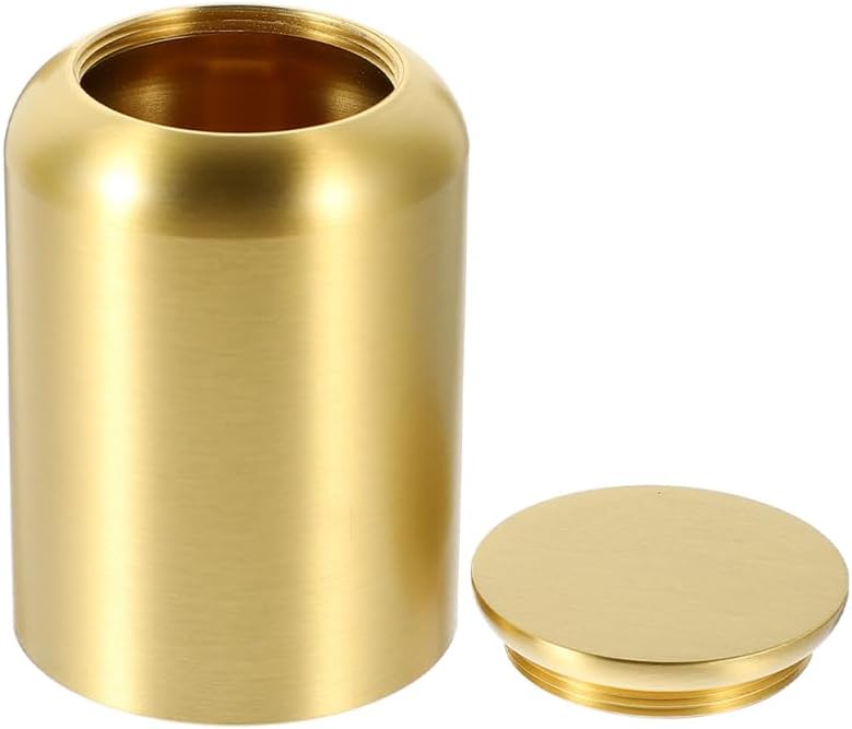 Airtight Tea Storage Jar Small Metal Canister with Sealing Lid for Loose Leaf Tea and Coffee Beans Portable Container 3.54X2.36X2.36 Inches