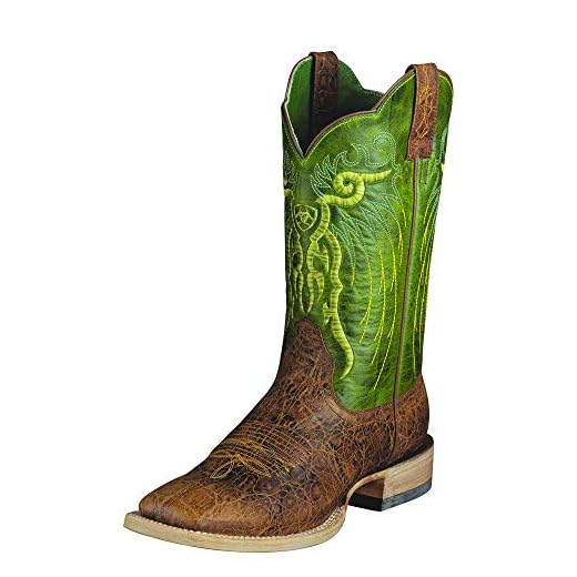 Ariat Mens Mesteno Western Boot Adobe Clay/Neon Lime 9.5