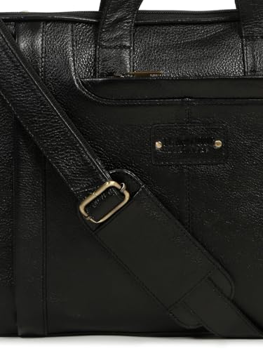 Image of TEAKWOOD LEATHERS Unisex Genuine Leather Textured Laptop Bag | Stylish & Durable Office Bag | Spacious & Elegant Business Messenger Bag for Men & Women