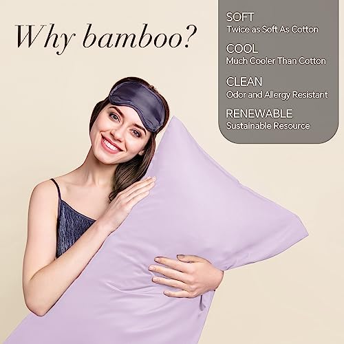 Image of BEDELITE Body Pillow Pillowcase, Rayon from Bamboo, Light Purple, 20 inchx54 inch