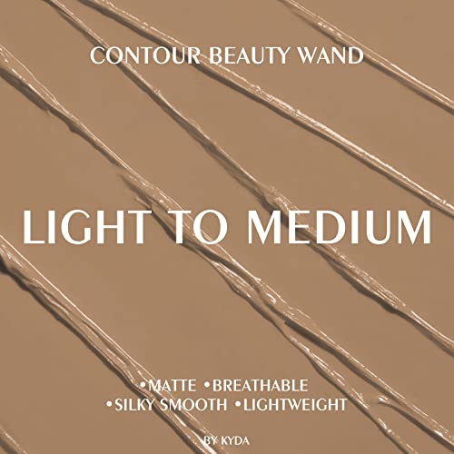 Kyda Contour Beauty Wand, Liquid Face Concealer Contouring With Cushion Applicator, High Coverage Natural Matte Finish, Lightweight Blendable Super Silky Cream Contour Stick, By Ownest Beauty-Light To Medium #TOP6