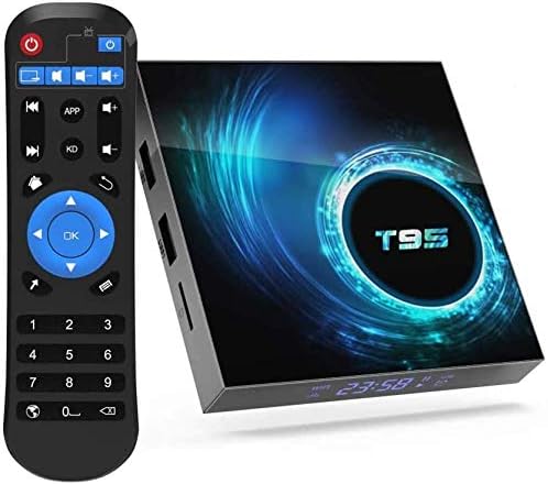 Android 10.0 TV Box T95 4GB RAM 32 ROM Allwinner H616 Quad-Core 64-bit ARM Cortex-A53 Android Box with 2.4G WiFi 10/100M Ethernet, Support H.265/3D/6K Ultra HD/BT 5.0/HDMI 2.0 Smart TV Box