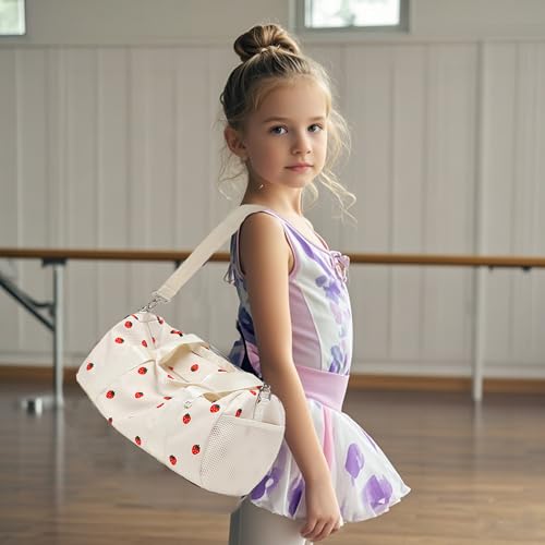 Jumpopack Dance Ballet Bag for Girls 4-6 Ballerina Gymnastic Bag Toddler Small Duffle Dance Bags for Little Dancers,Bow Corduroy Material,14"*8.26"*8.26" — view 2