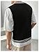 SOLY HUX Men's Striped Cable Knit Sweater Vest V Neck Sleeveless Casual School Sweater Tops Black Striped Small