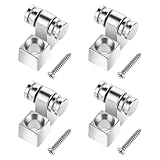 Guitar Roller String Retainers, 4 Pcs String Trees for Electric Guitar, Metal Guitar Standard Roller String Guide Replacement Part Electric Guitar Accessories (Silver) (Chrome)