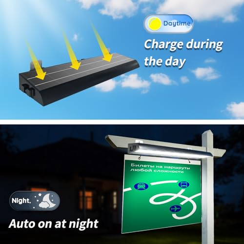Image of Solar Sign Lights Outdoor with 232 LEDs Super Bright, IP65 Waterproof, 8000MAh Commercial Solar Billboard Light for Real Estate Signs, Business, Advertisement, High Way Sign Lighting