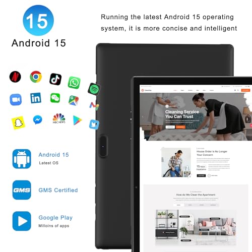 Image of 10 Inch Tablet Android 15 Tablets With Case Stylus 8GB RAM 32GB ROM Support 1TB Expand, 6000mah Battery 10 IN Android Tableta, Dual Camera WiFi-6 Bluetooth 10.1'' Android Tablet With Protective Cover